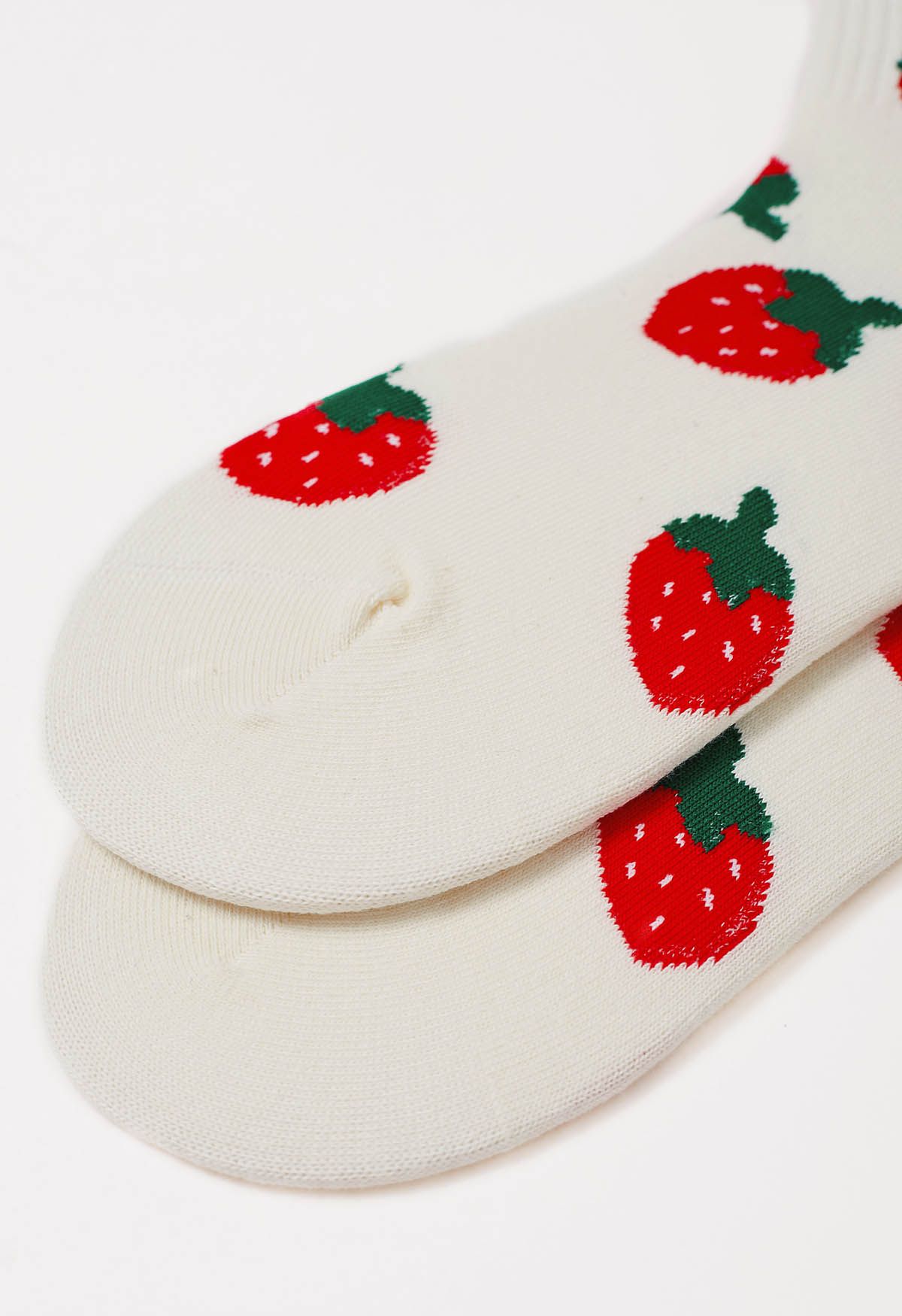 Calcetines de algodón con dibujos de fresas