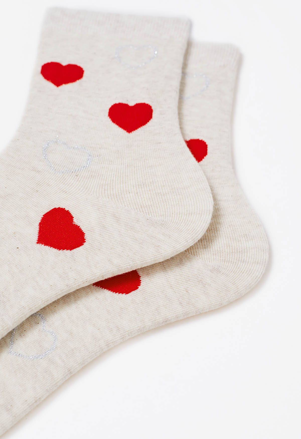 Calcetines de algodón con forma de corazón apasionado