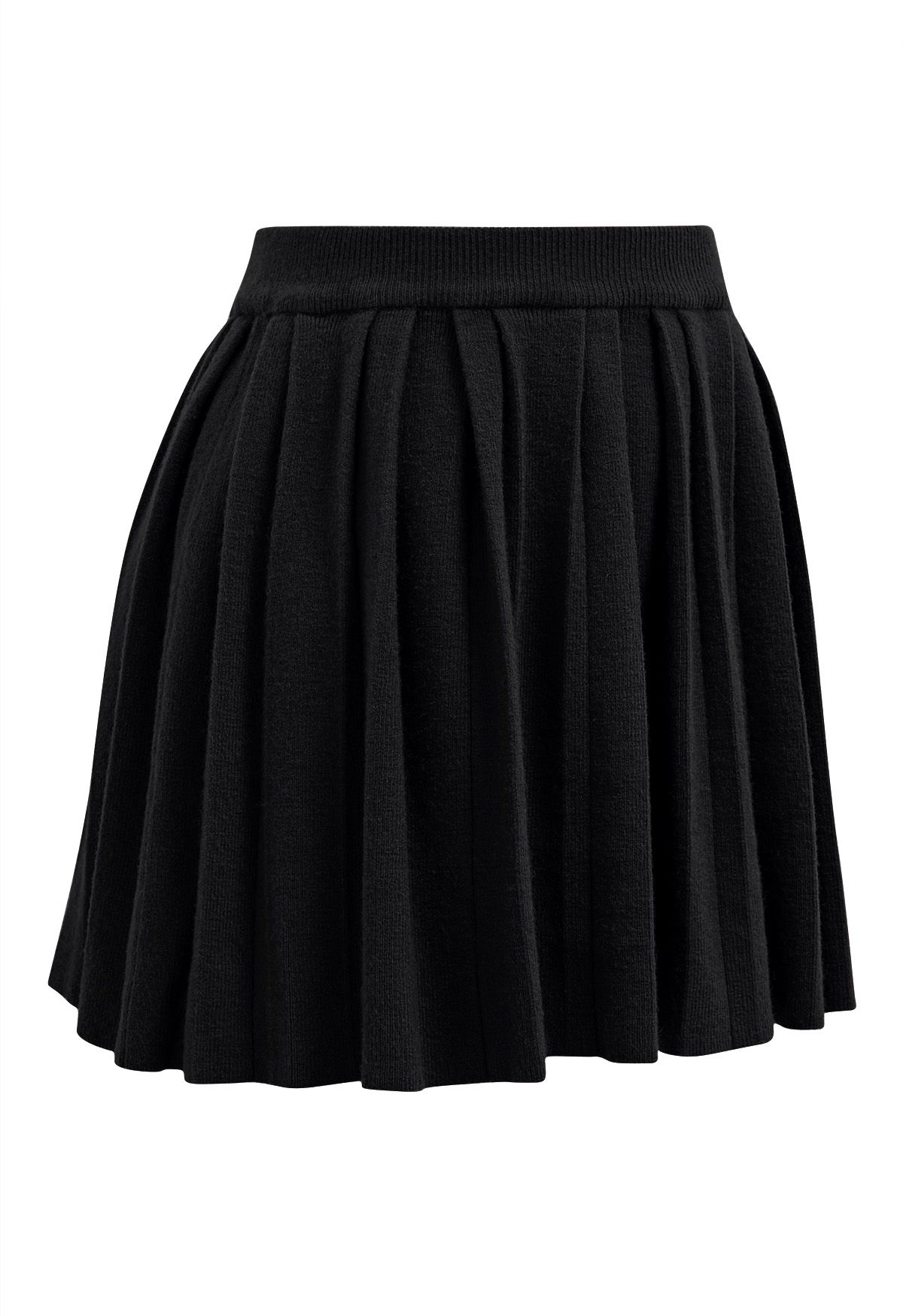 Minifalda plisada con cintura elástica en negro