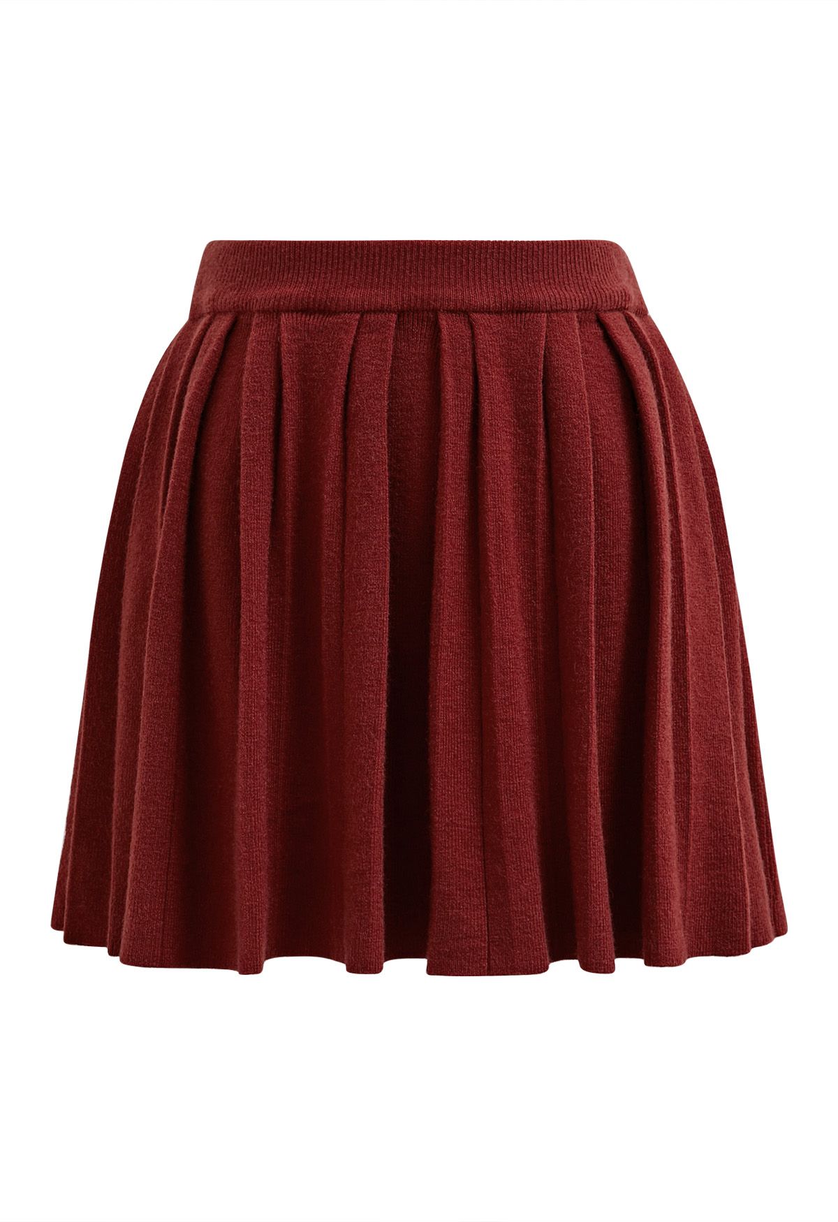 Minifalda plisada con cintura elástica en rojo