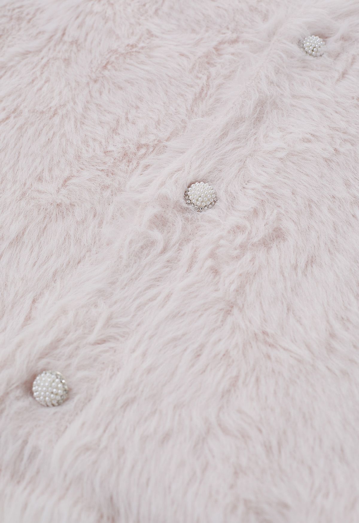 Cárdigan de punto con botones de piel sintética en rosa claro