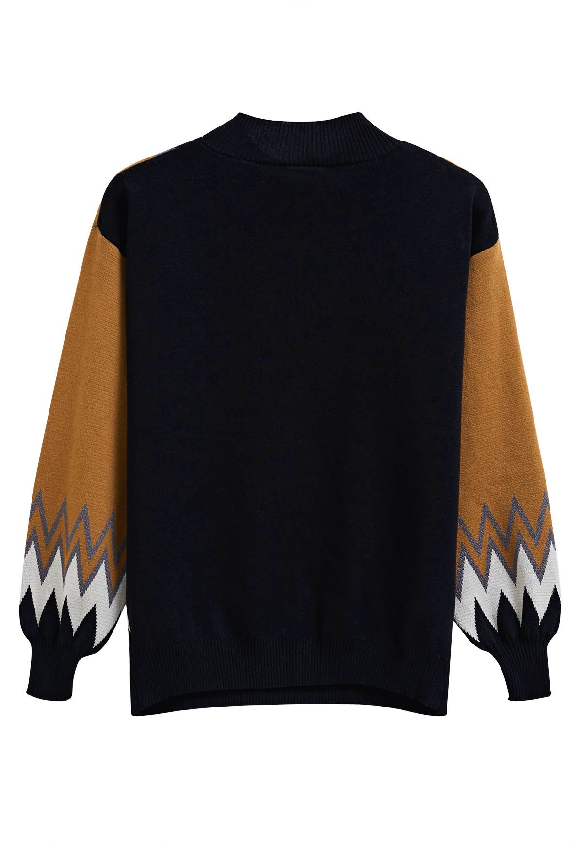 Suéter de punto en zigzag con bloques de color
