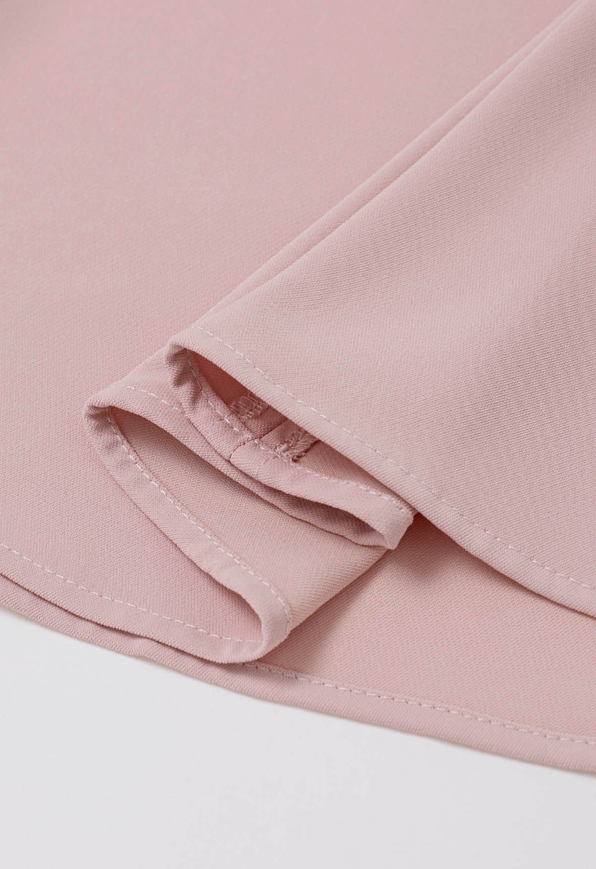 Falda con volantes de color liso en rosa