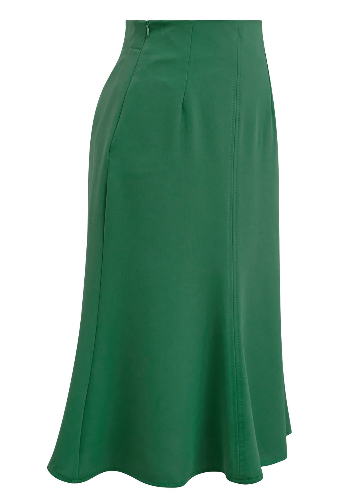 Falda con volantes de color liso en verde