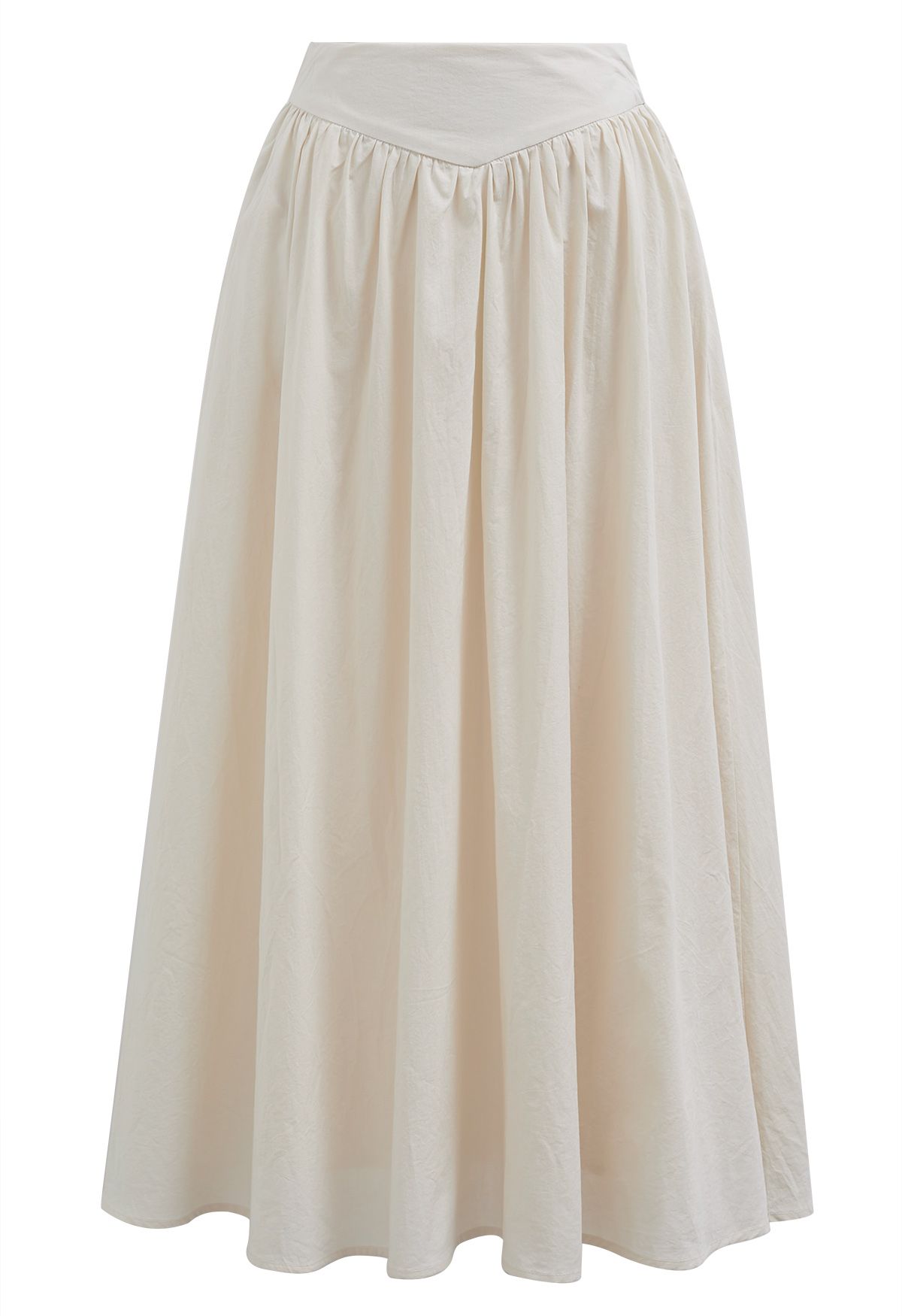 Falda acampanada con textura de elegancia simple en marfil
