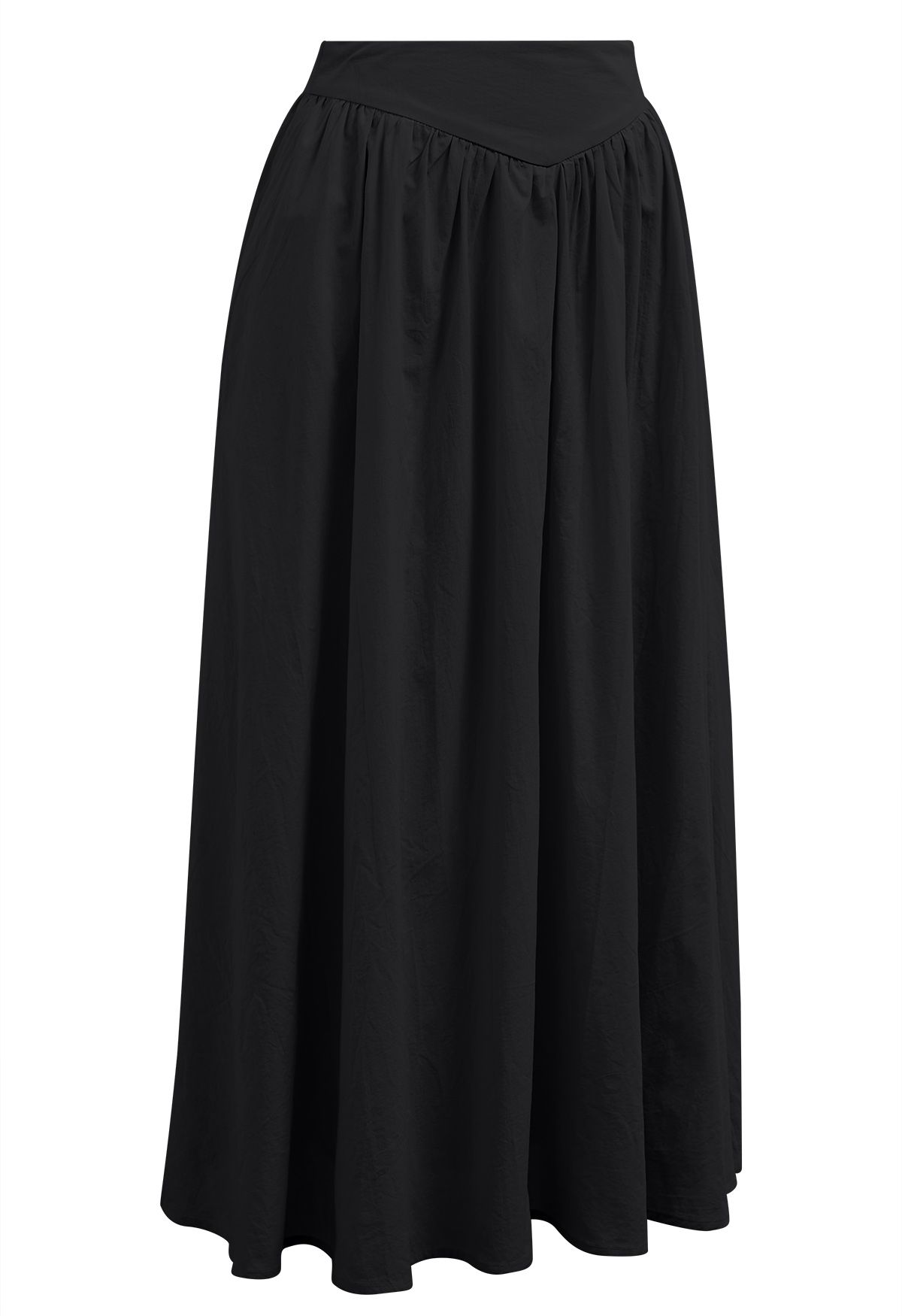 Falda acampanada con textura de elegancia simple en negro