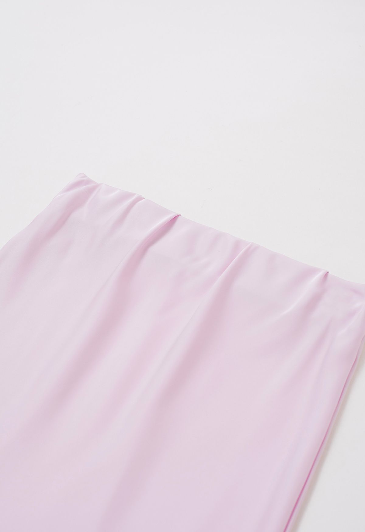 Falda larga de sirena con acabado satinado en rosa