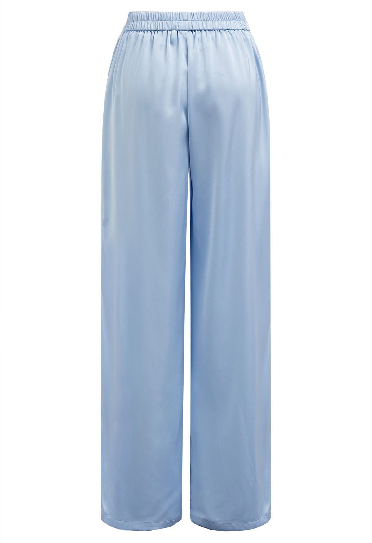Pantalones sin cordones con acabado satinado en azul