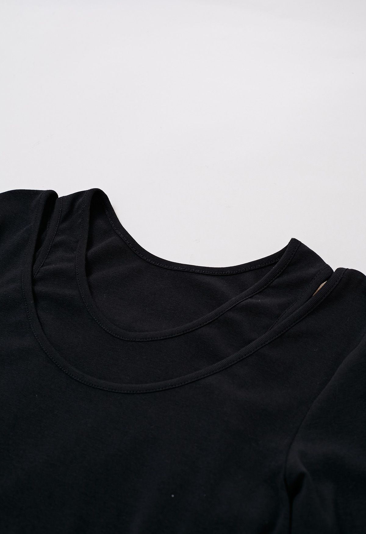 Vestido midi falso de dos piezas empalmado en negro
