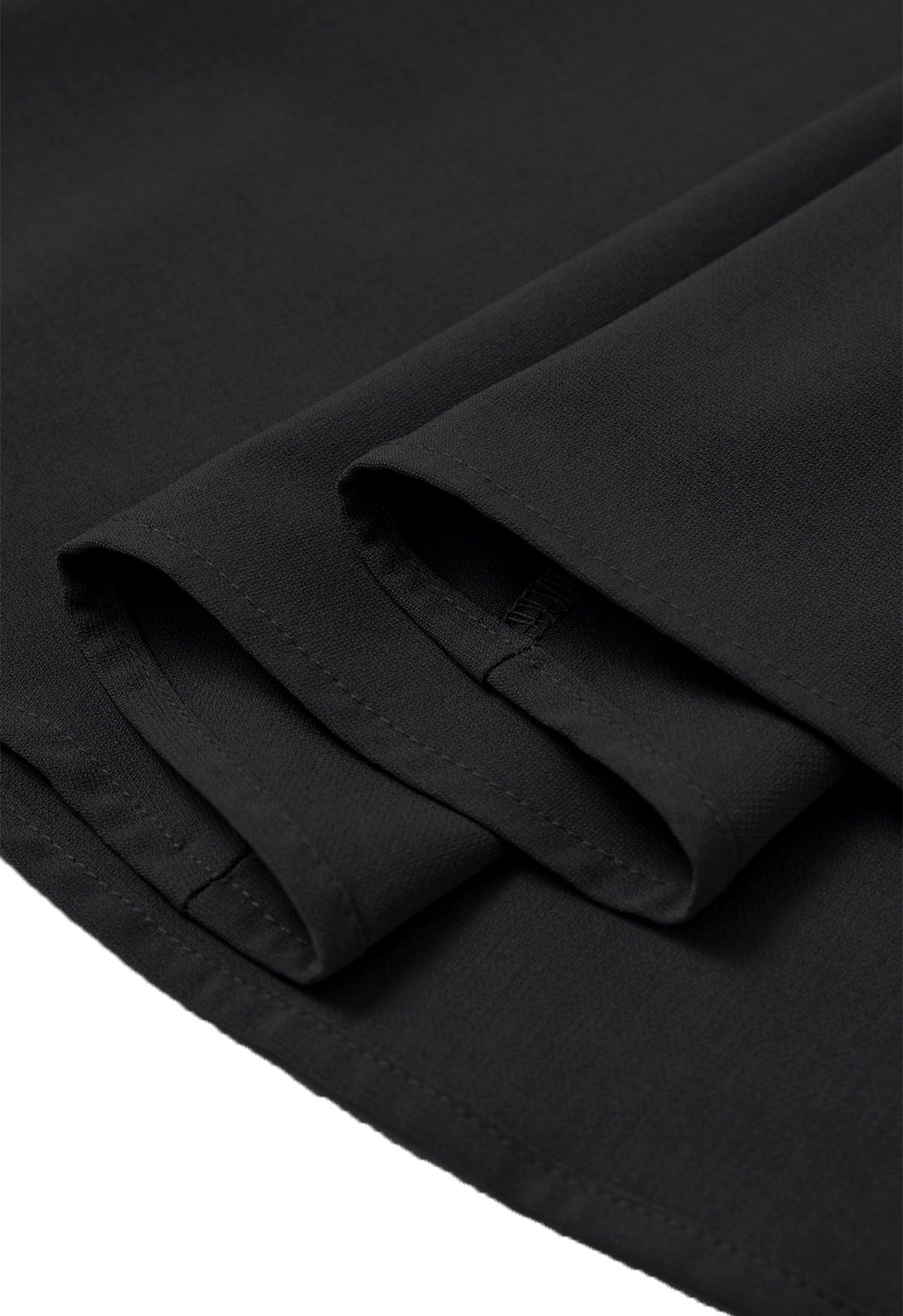 Falda larga de sirena con detalle de costuras en negro