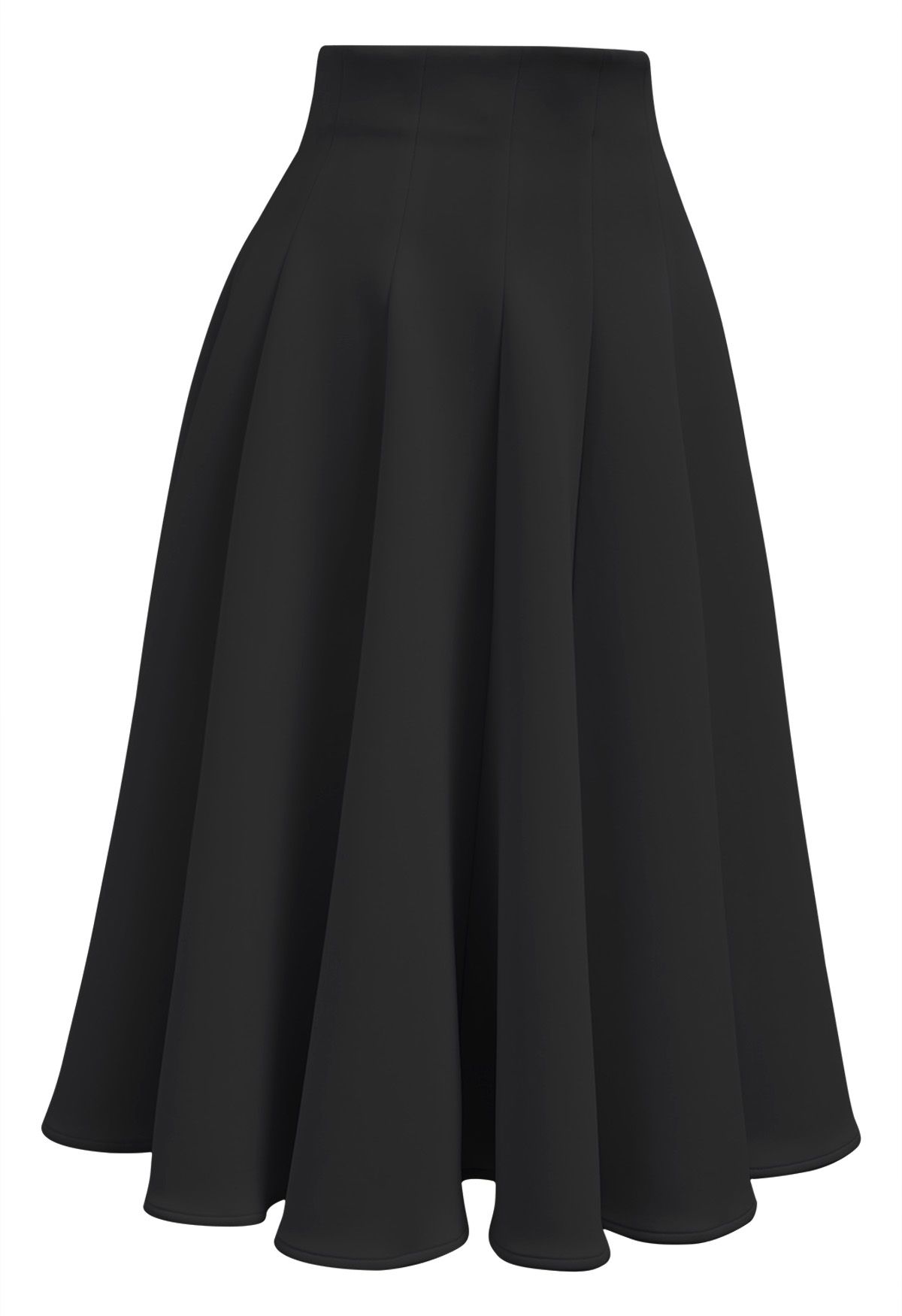 Falda elegante con silueta acampanada en negro