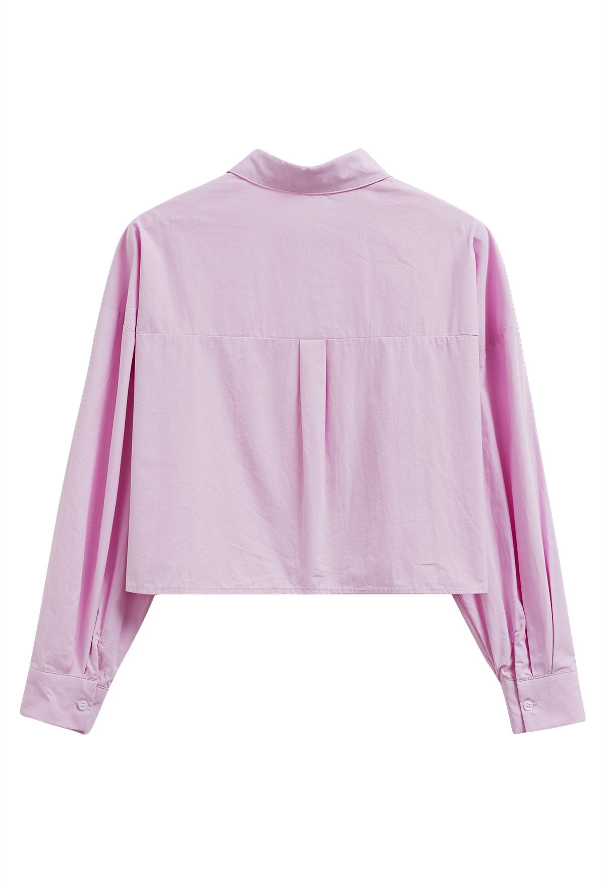 Camisa corta elegante con botones en rosa