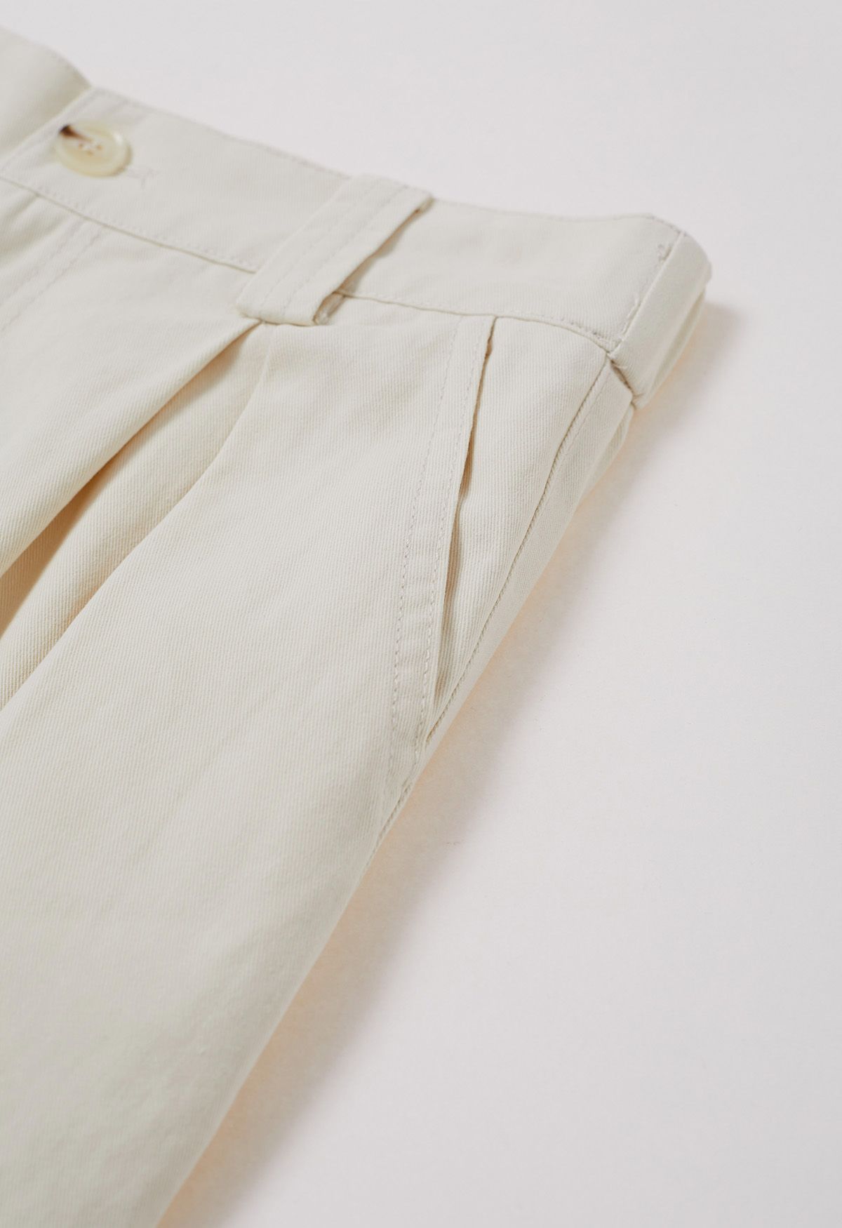 Pantalones anchos de algodón suave en marfil