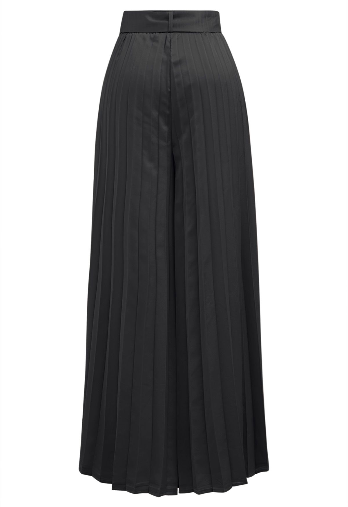 Pantalones anchos plisados con cinturón O-Ring en negro