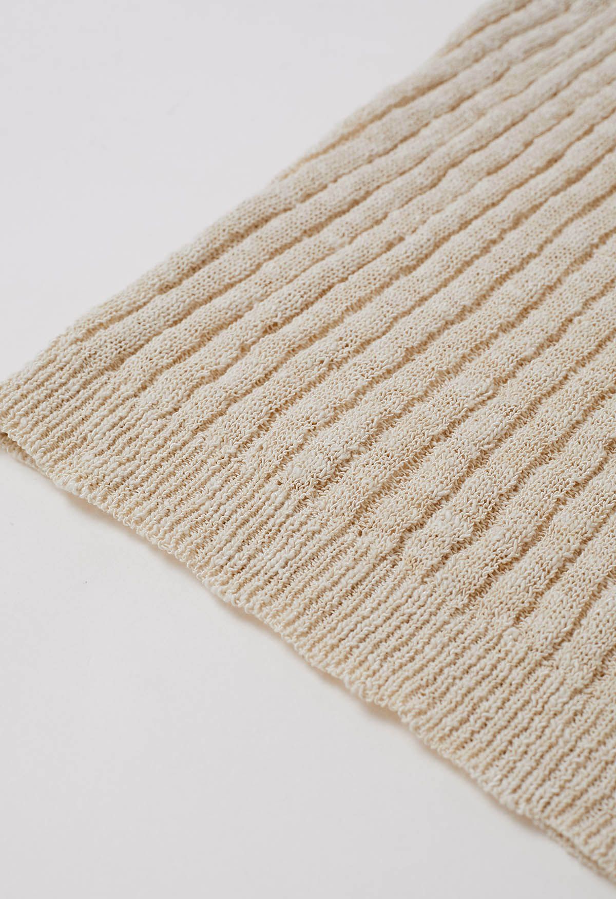 Top básico de algodón con mangas japonesas en color avena
