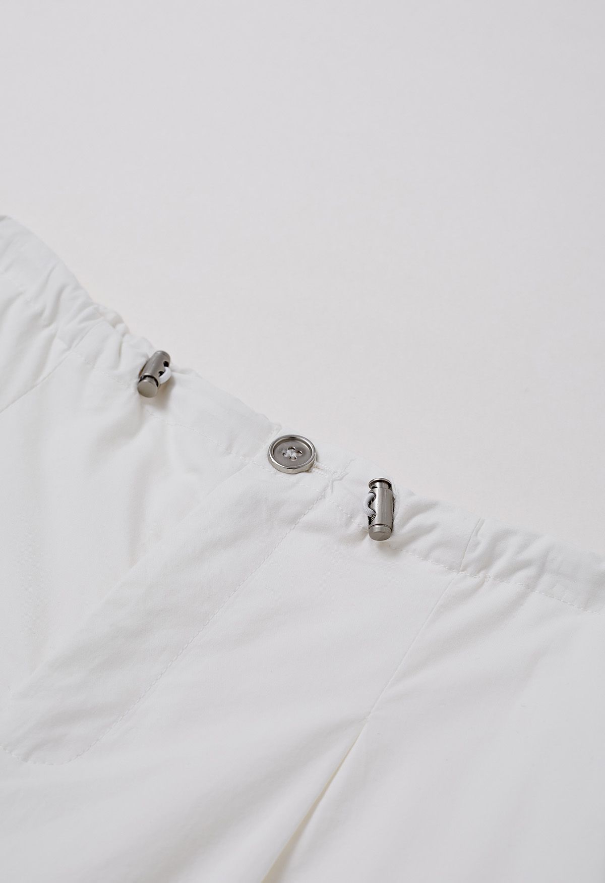Pantalones anchos con cintura con cordón y ajuste relajado en blanco