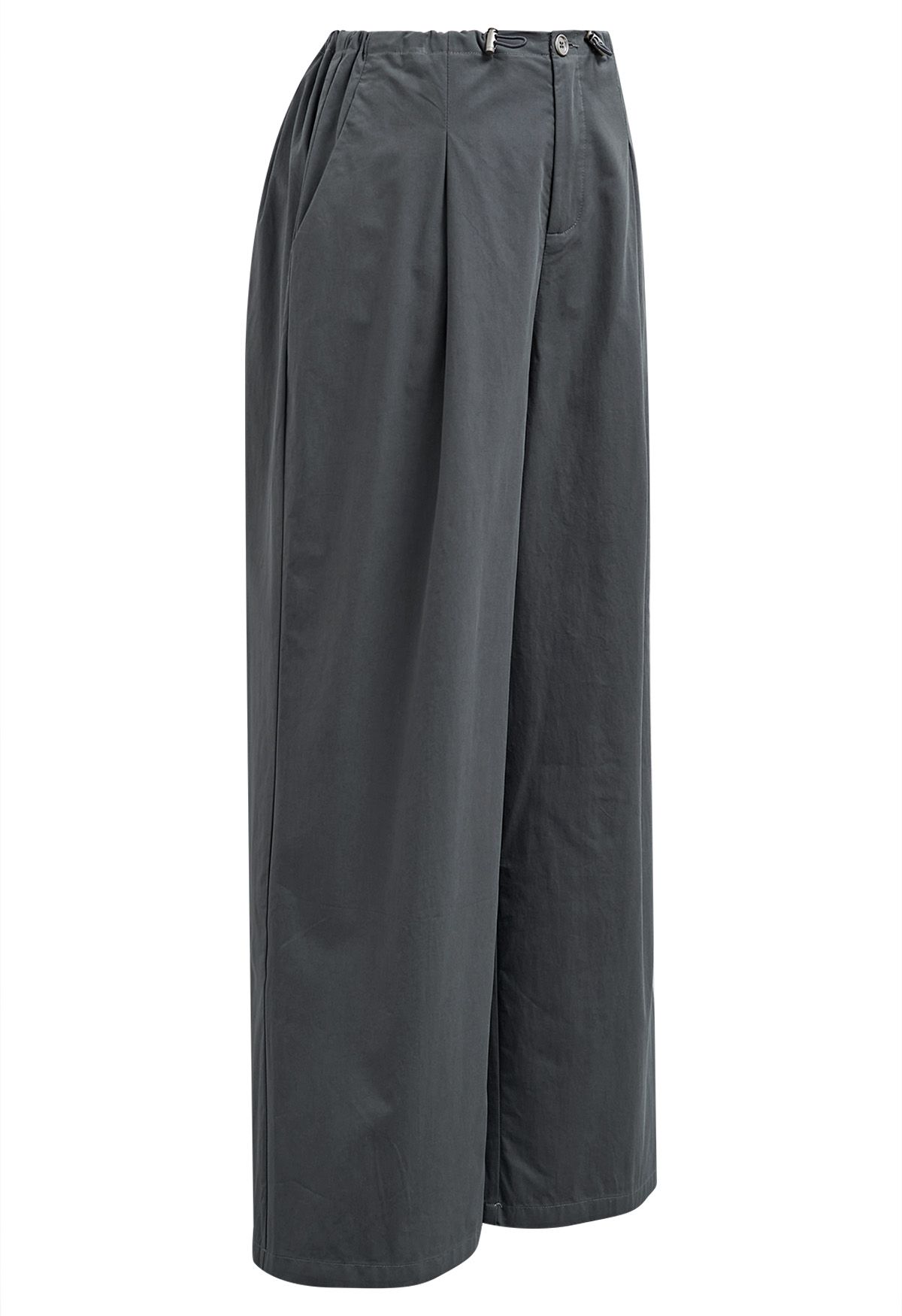 Pantalones de pernera ancha con cordón en la cintura y corte relajado en humo
