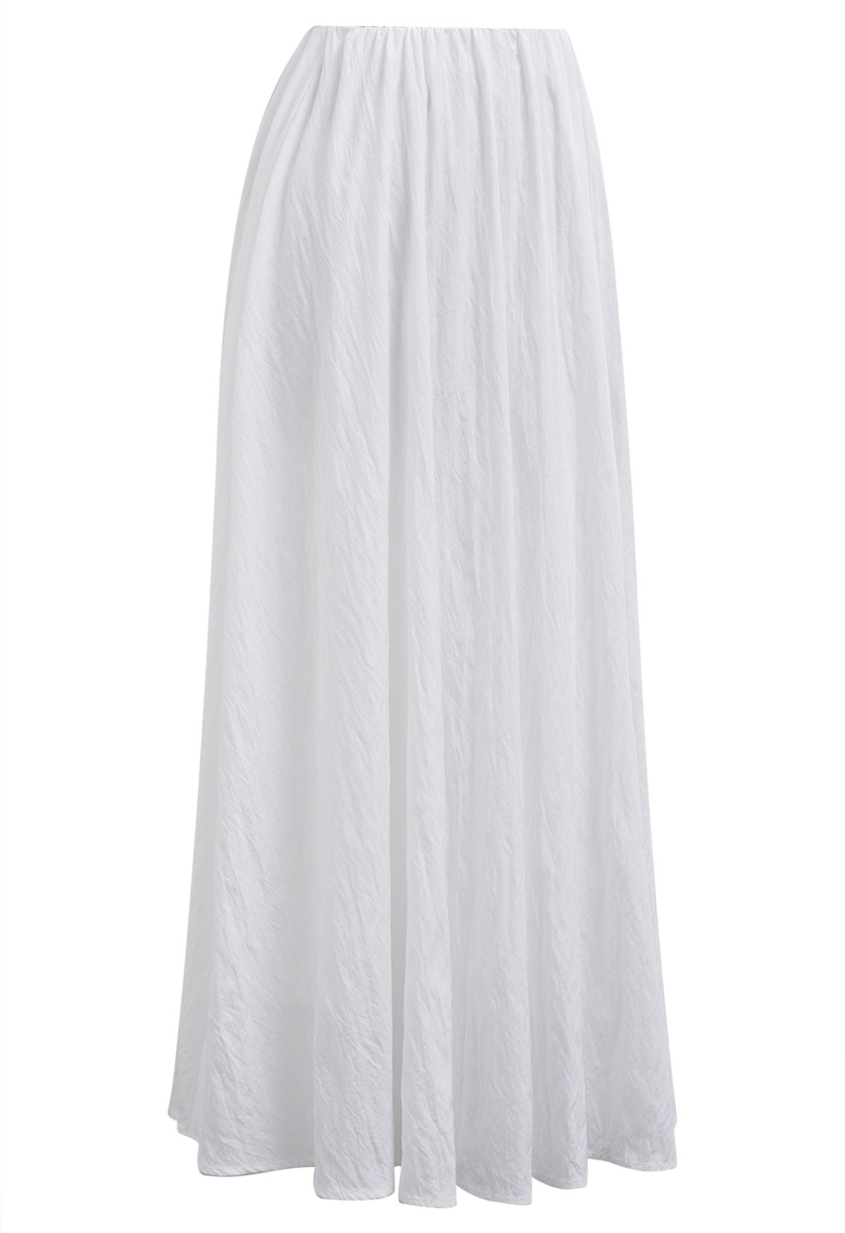 Falda larga con cintura elástica Graceful Breeze en blanco