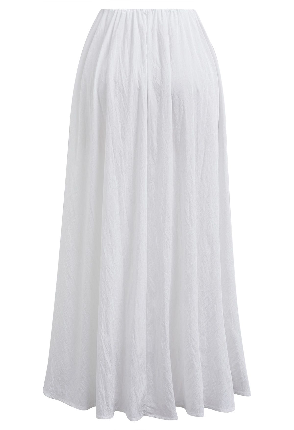 Falda larga con cintura elástica Graceful Breeze en blanco