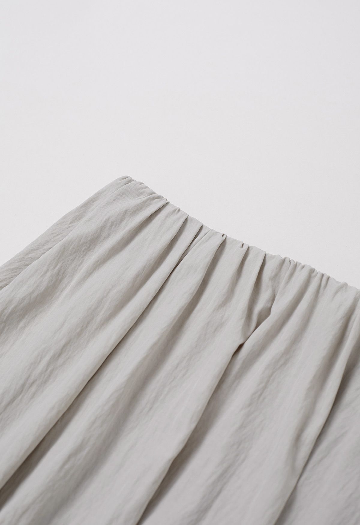 Falda larga con cintura elástica Graceful Breeze en color avena