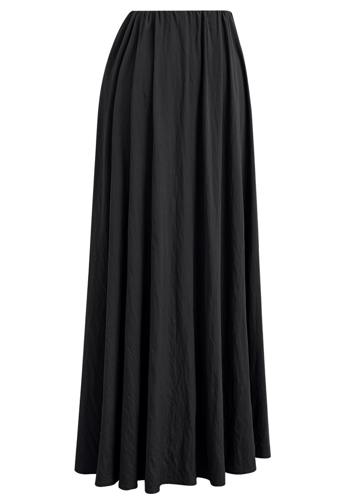 Falda larga con cintura elástica Graceful Breeze en negro