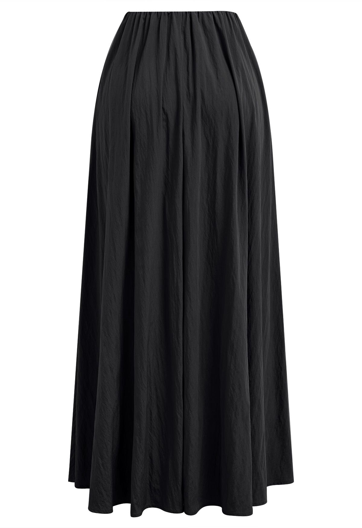 Falda larga con cintura elástica Graceful Breeze en negro