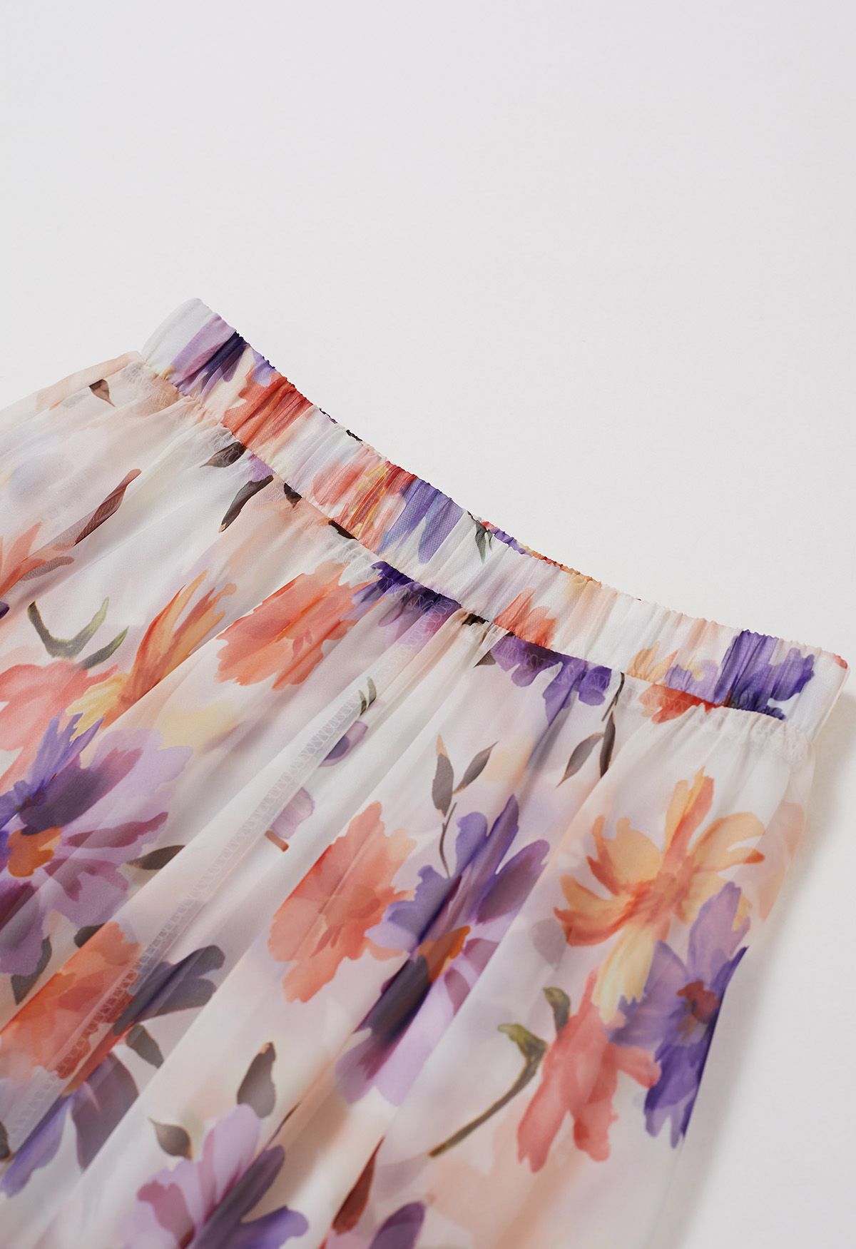 Falda larga de gasa con estampado de acuarela de Sunshine Bloom