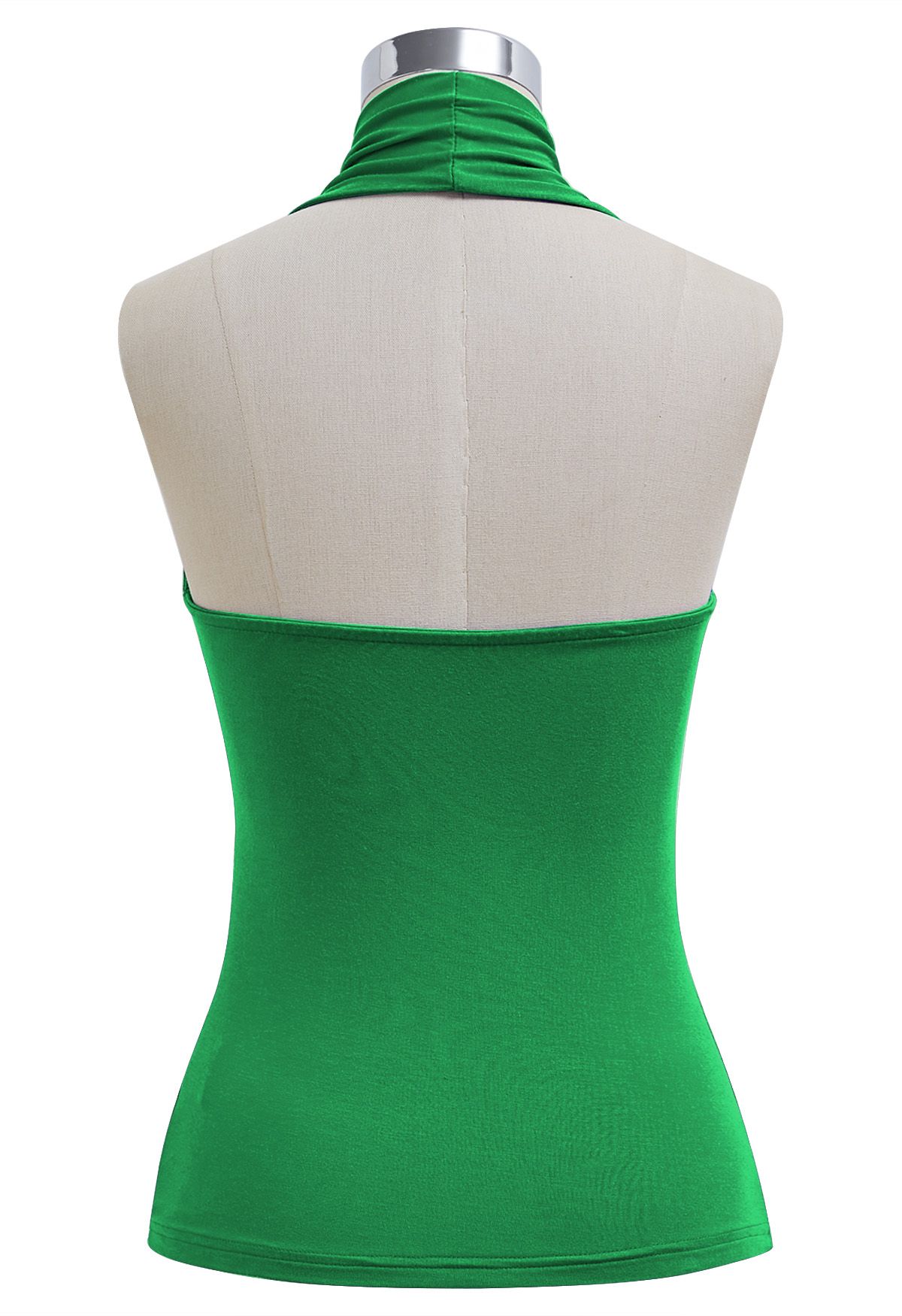 Top sin mangas con cuello en V y halter Optimal en verde