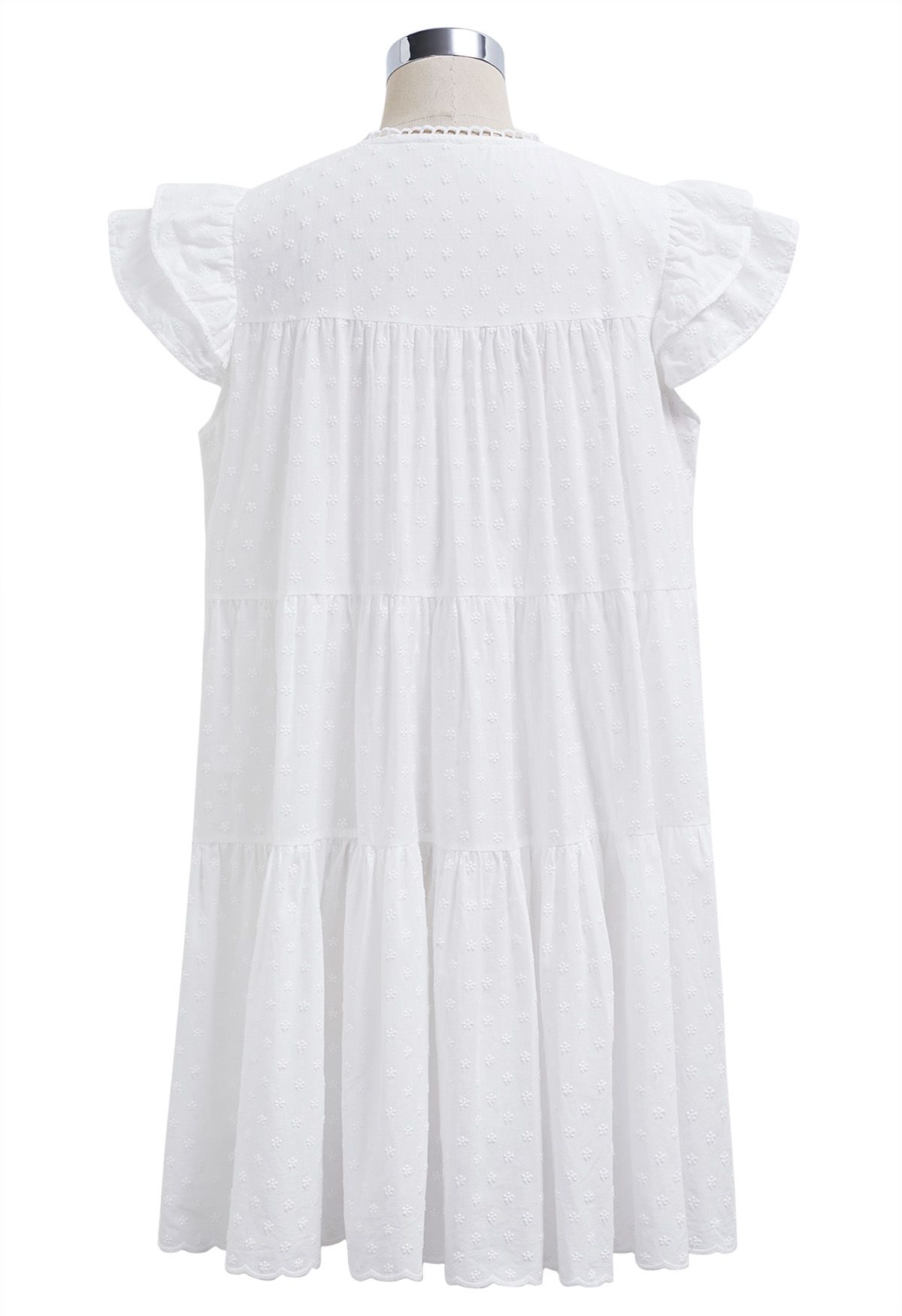 Precioso minivestido Dolly bordado Floret en blanco