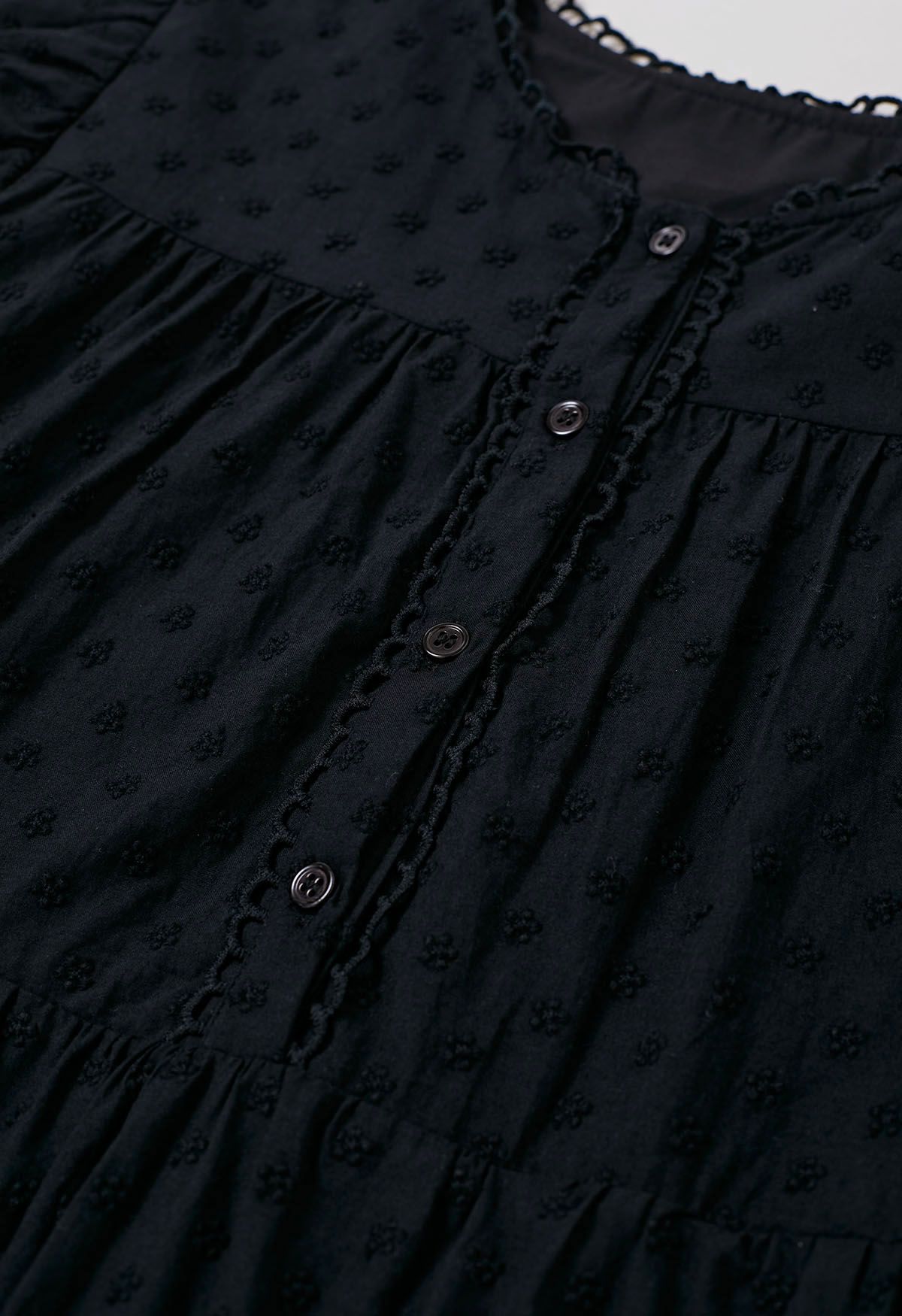 Precioso minivestido Dolly bordado Floret en negro