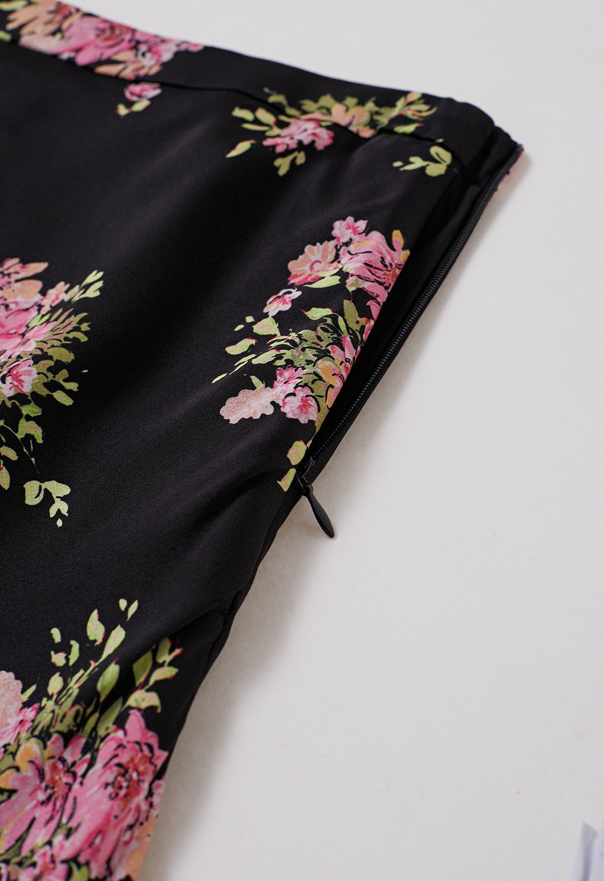 Falda larga con estampado Summery Posy en negro