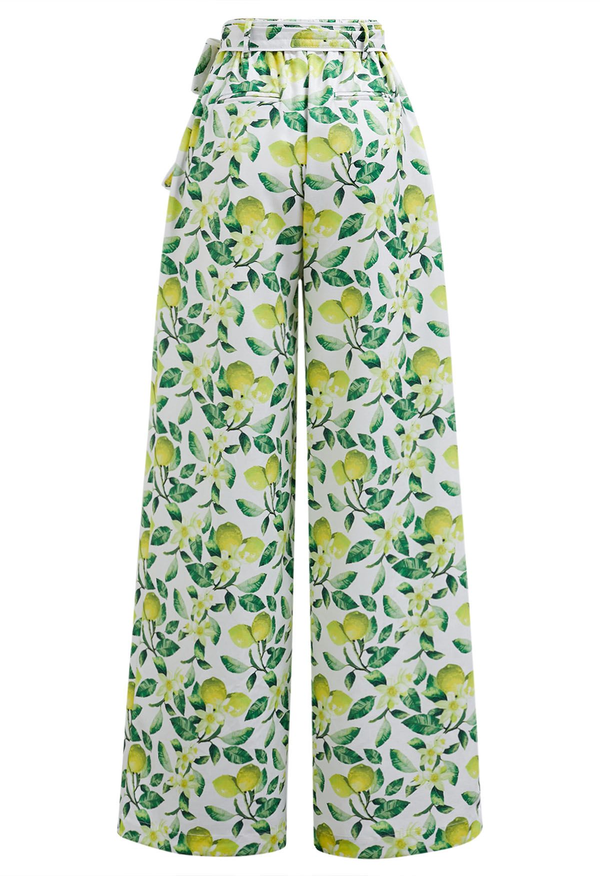 Pantalones anchos con estampado de limones frescos