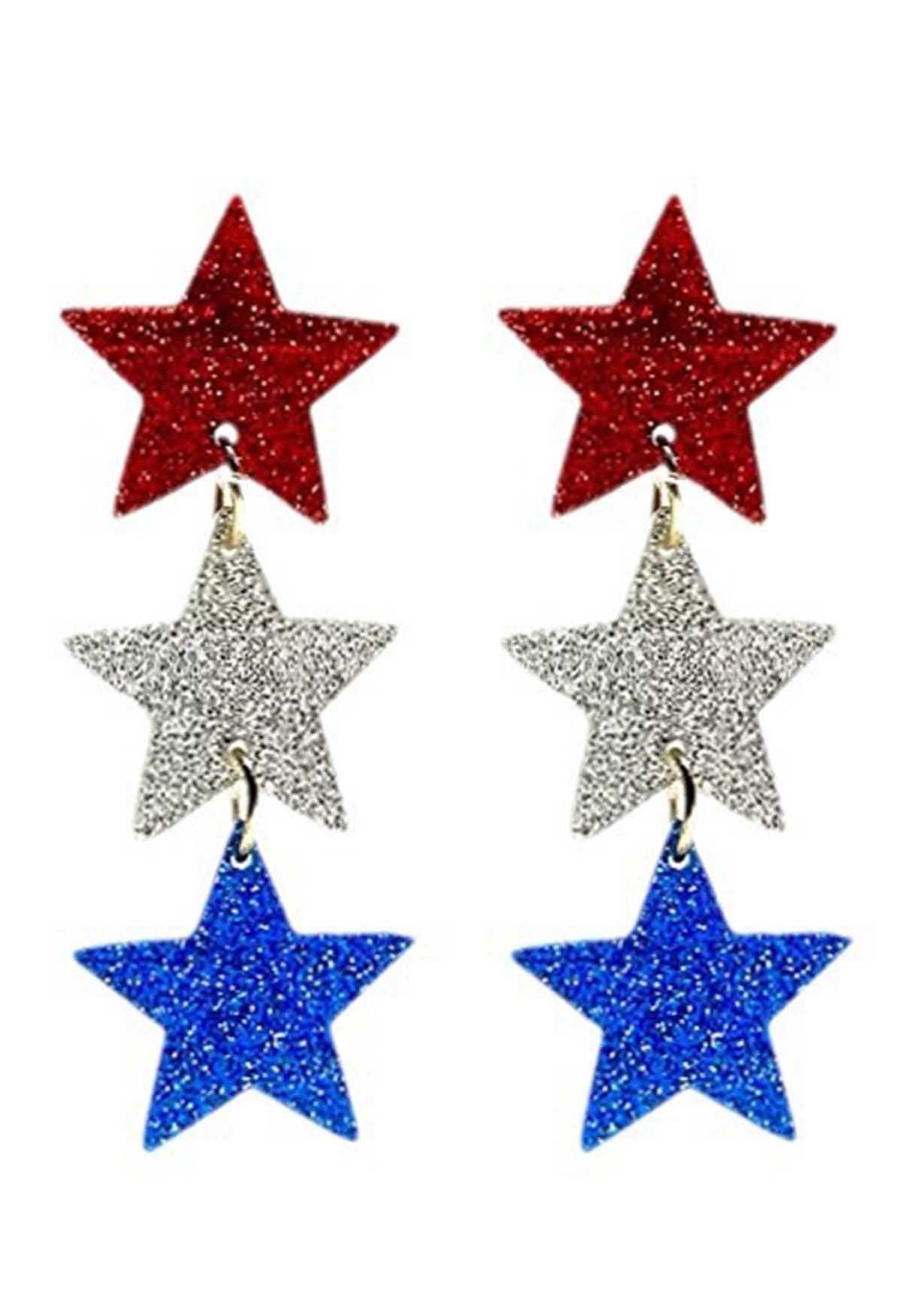 Pendientes acrílicos con forma de estrella y bloques de color