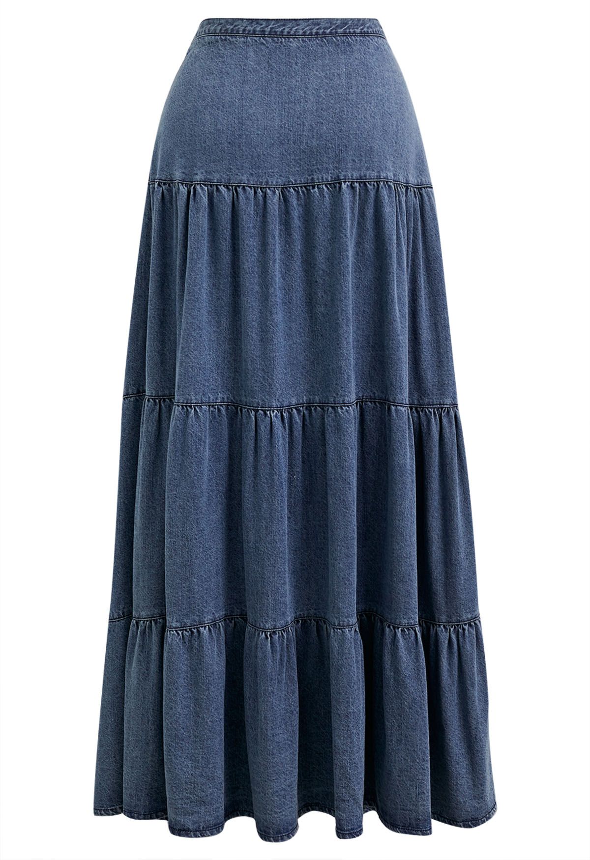 Falda larga de mezclilla azul elegante informal