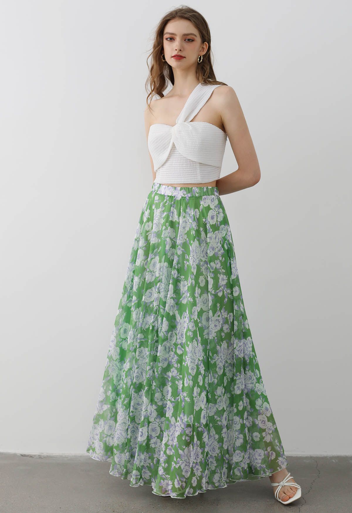 Falda larga de gasa Breezy Blooms