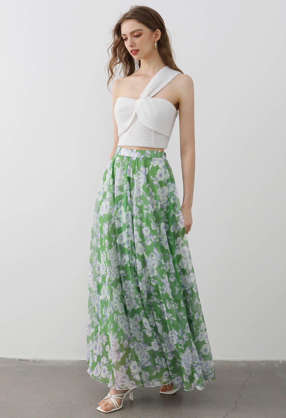 Falda larga de gasa Breezy Blooms