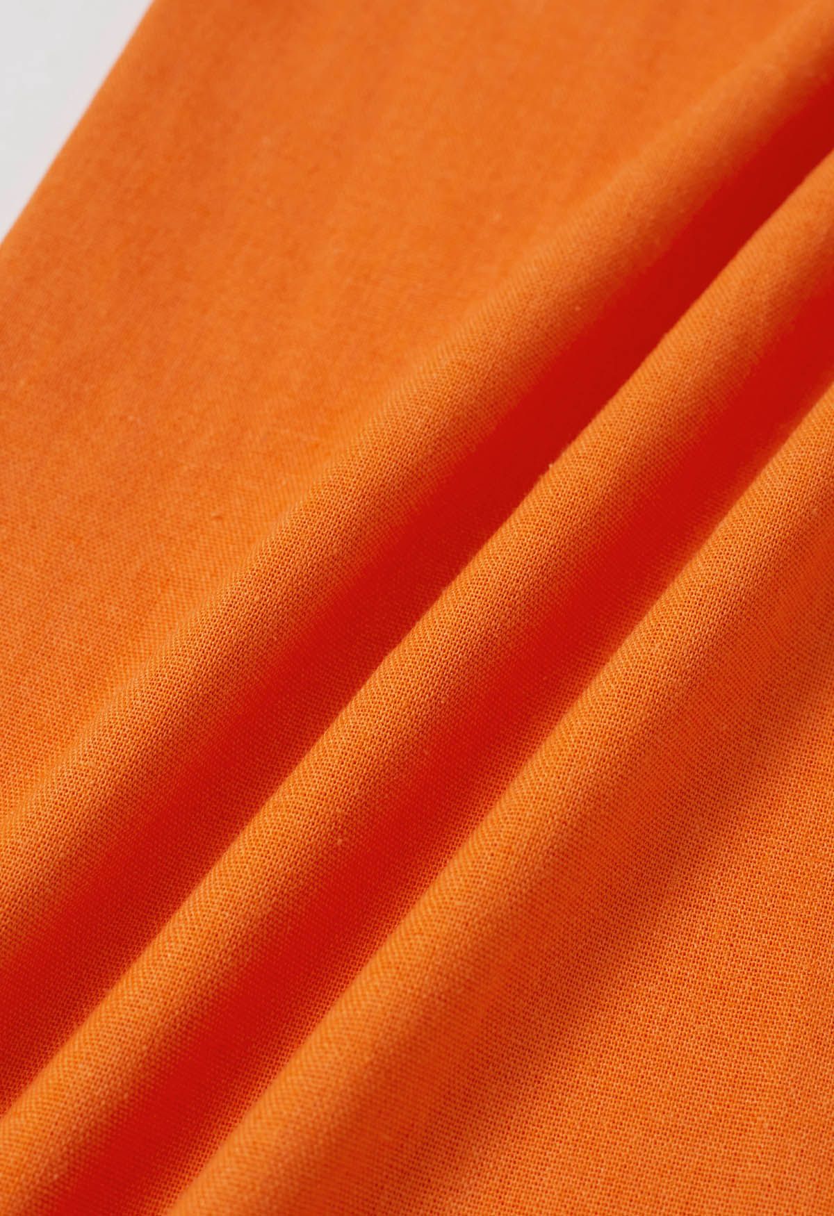 Pantalón Palazzo Confort De Mezcla De Lino En Naranja