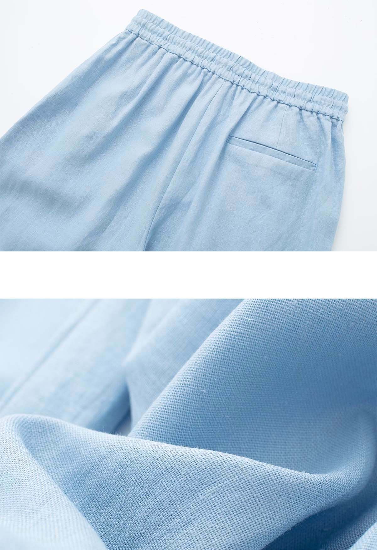 Pantalones rectos de algodón Breezy en azul