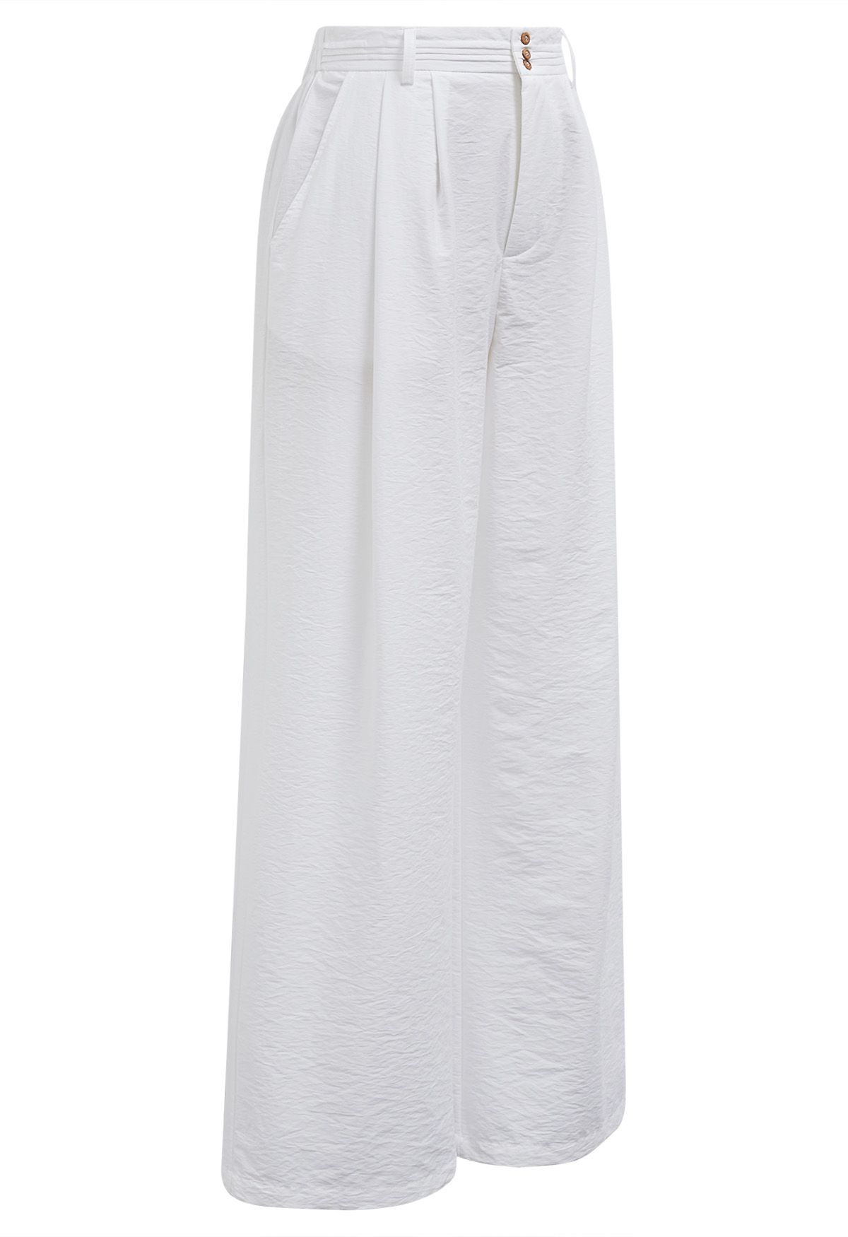 Pantalones anchos con detalle de pinzas en blanco