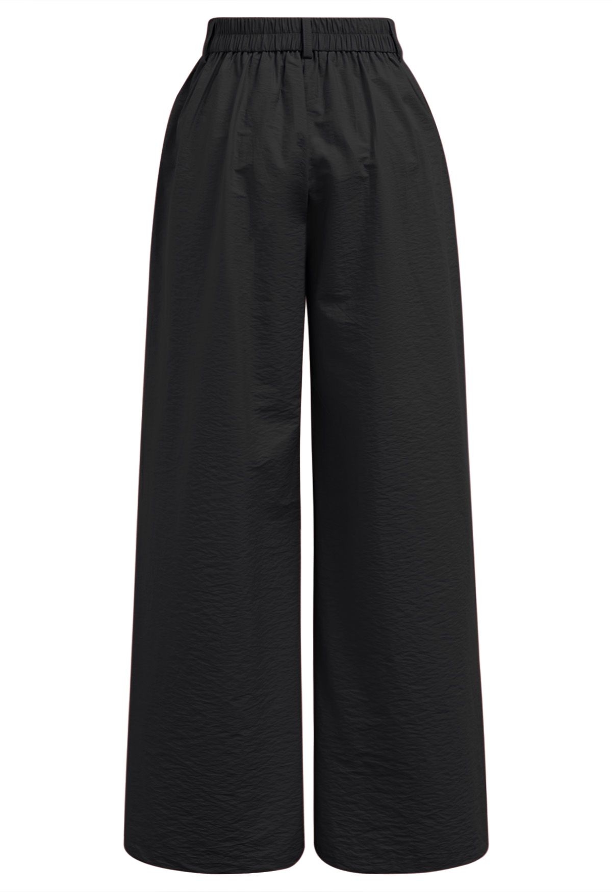 Pantalones anchos con detalle de pinzas en negro