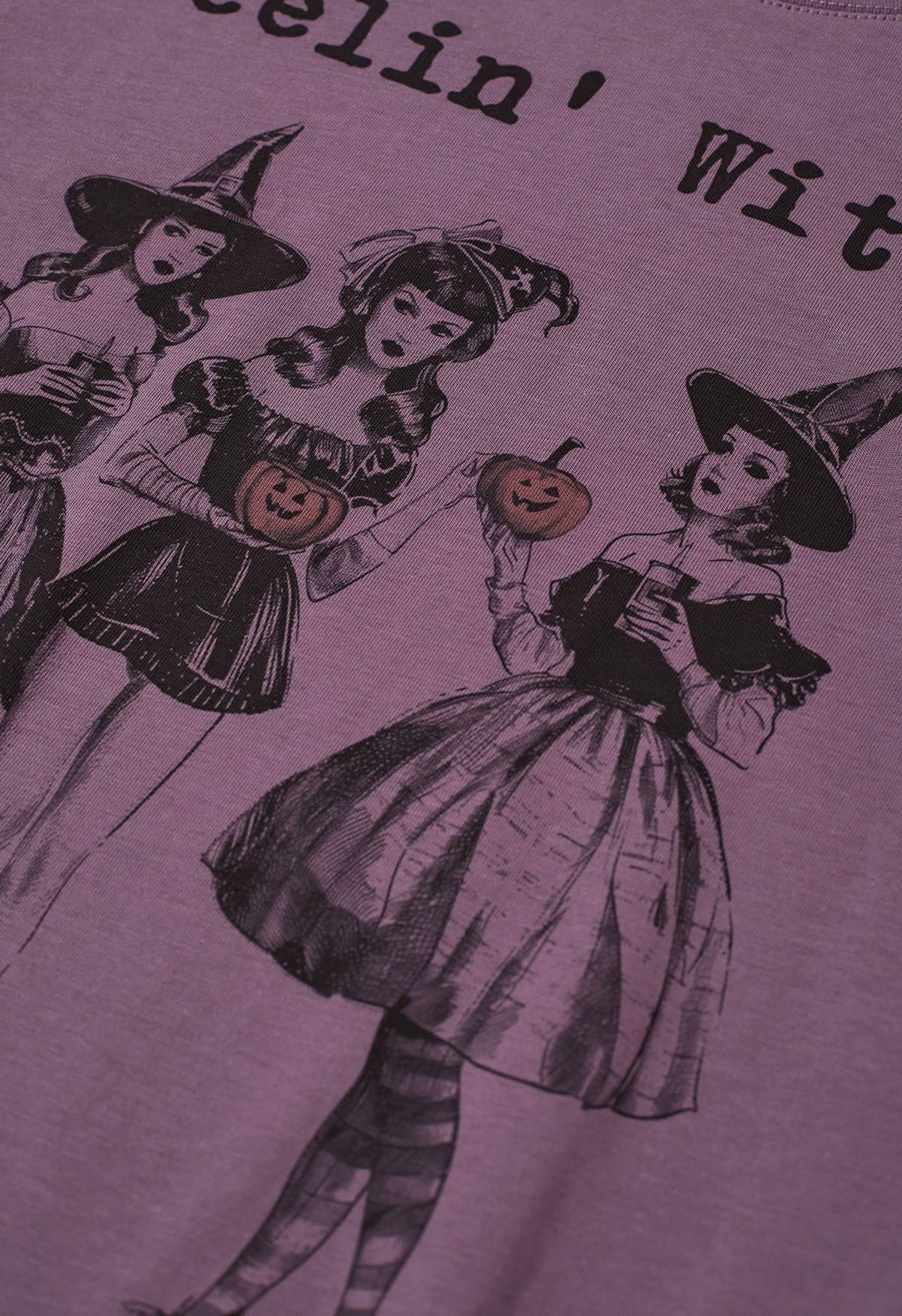 Camiseta con estampado femenino Feelin' Witchy