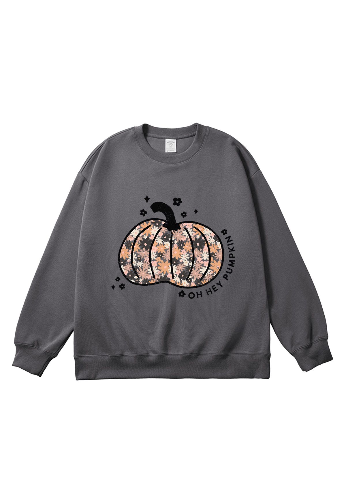 Sudadera con estampado de calabaza y flores