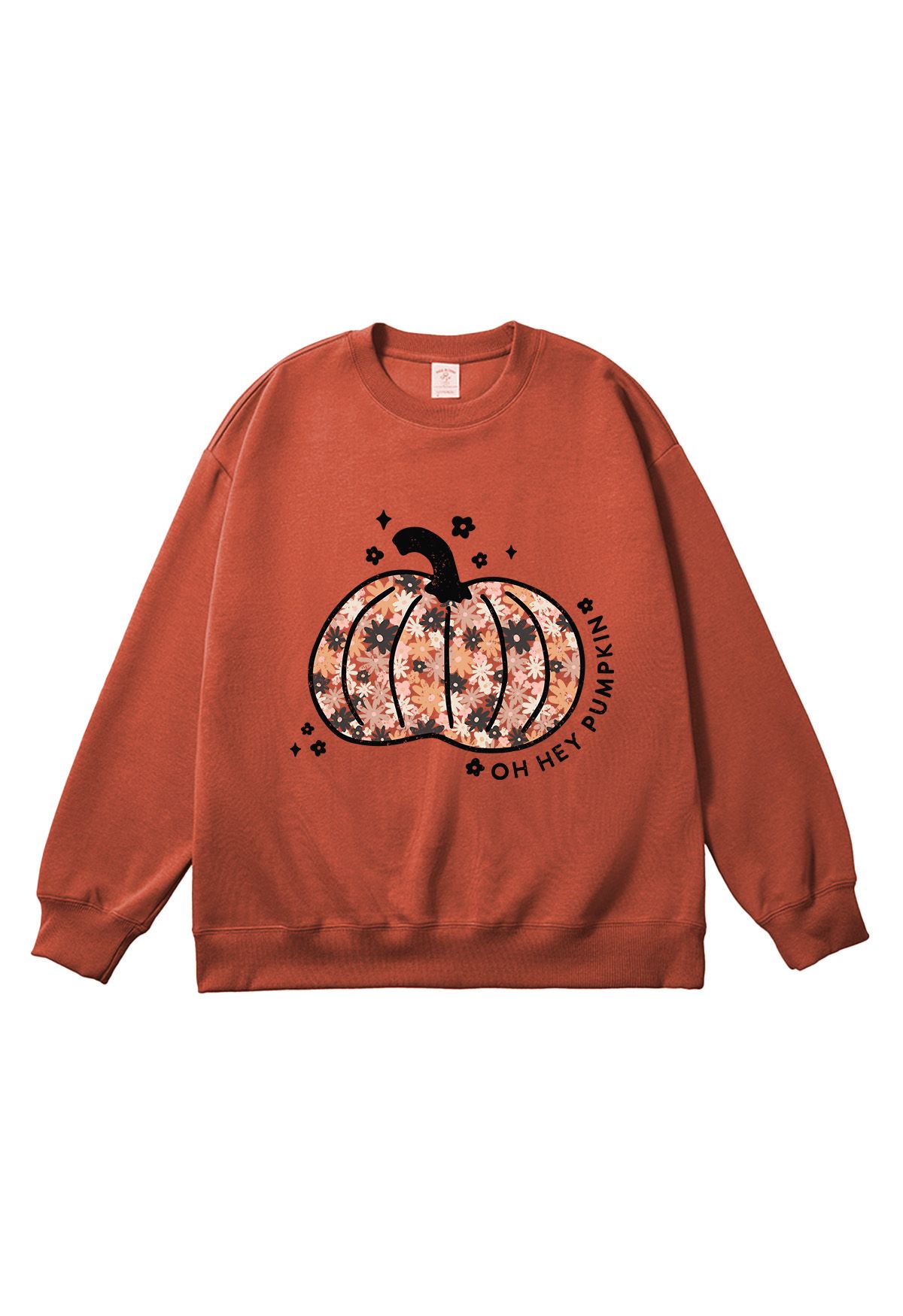 Sudadera con estampado de calabaza y flores