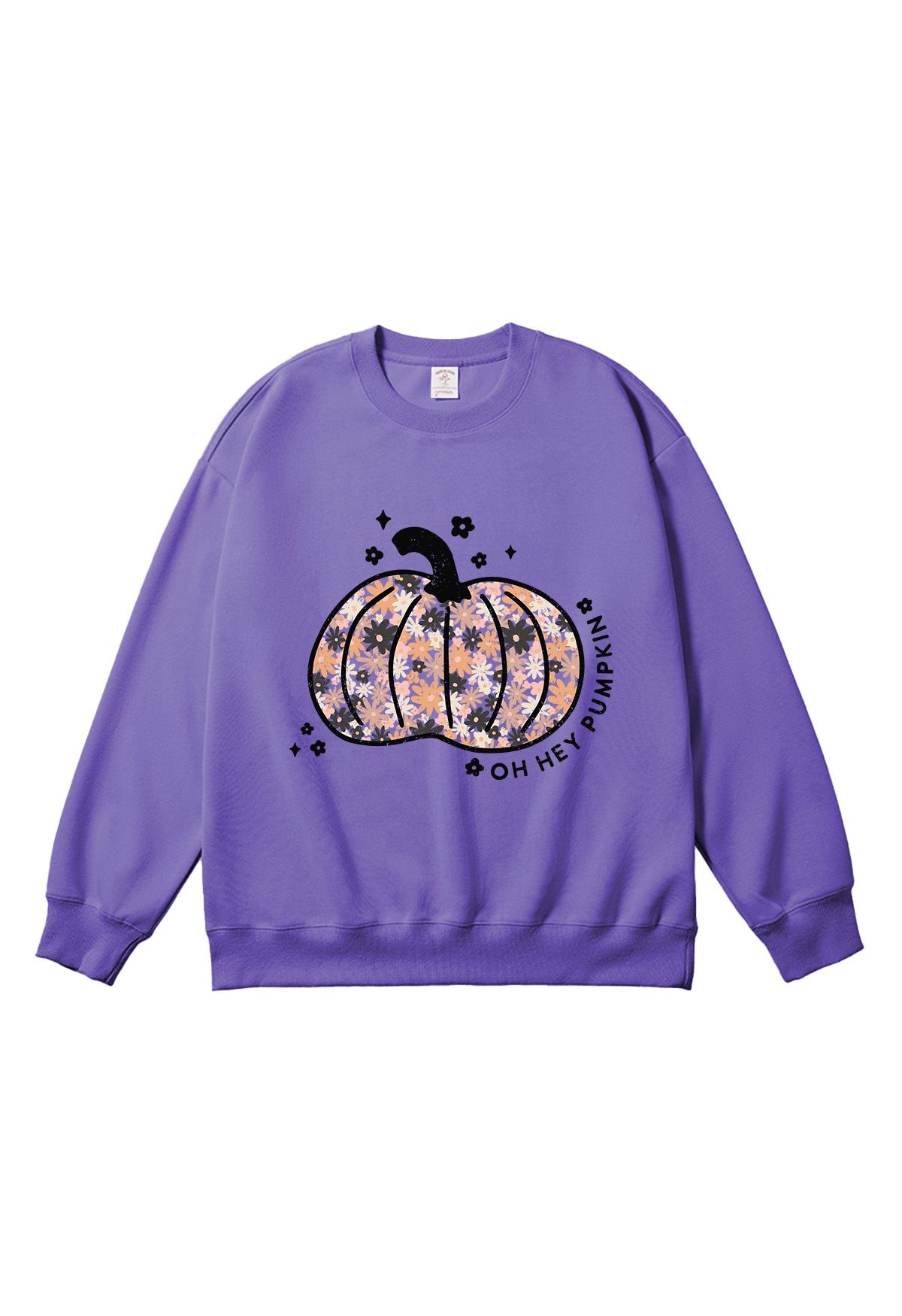 Sudadera con estampado de calabaza y flores