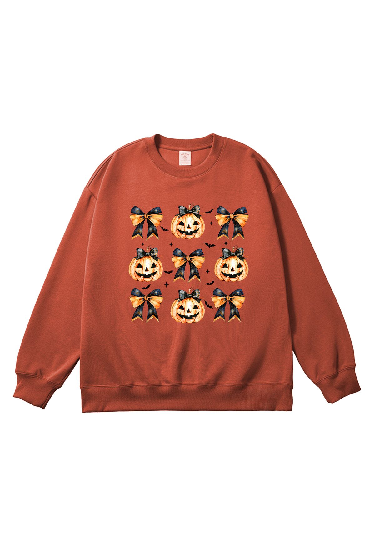 Sudadera con estampado de lazo de calabaza increíblemente adorable