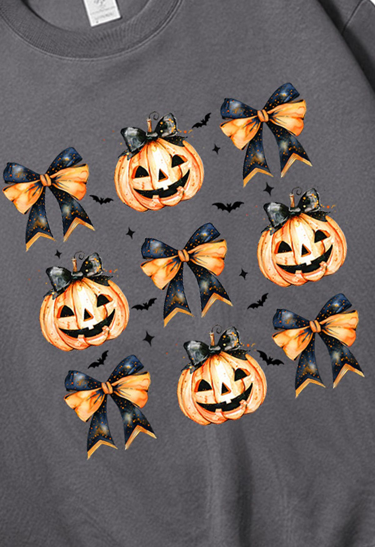 Sudadera con estampado de lazo de calabaza increíblemente adorable