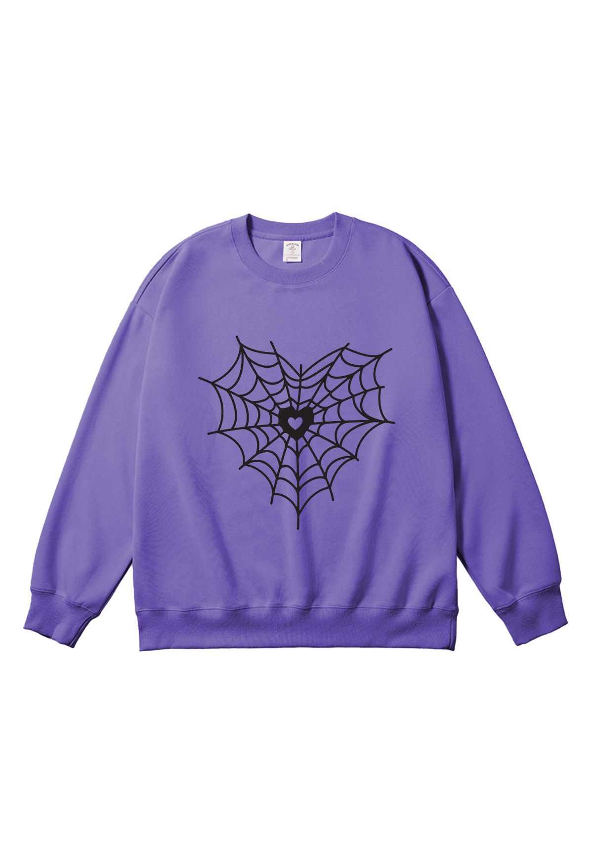 Sudadera con estampado de telaraña y corazón negro