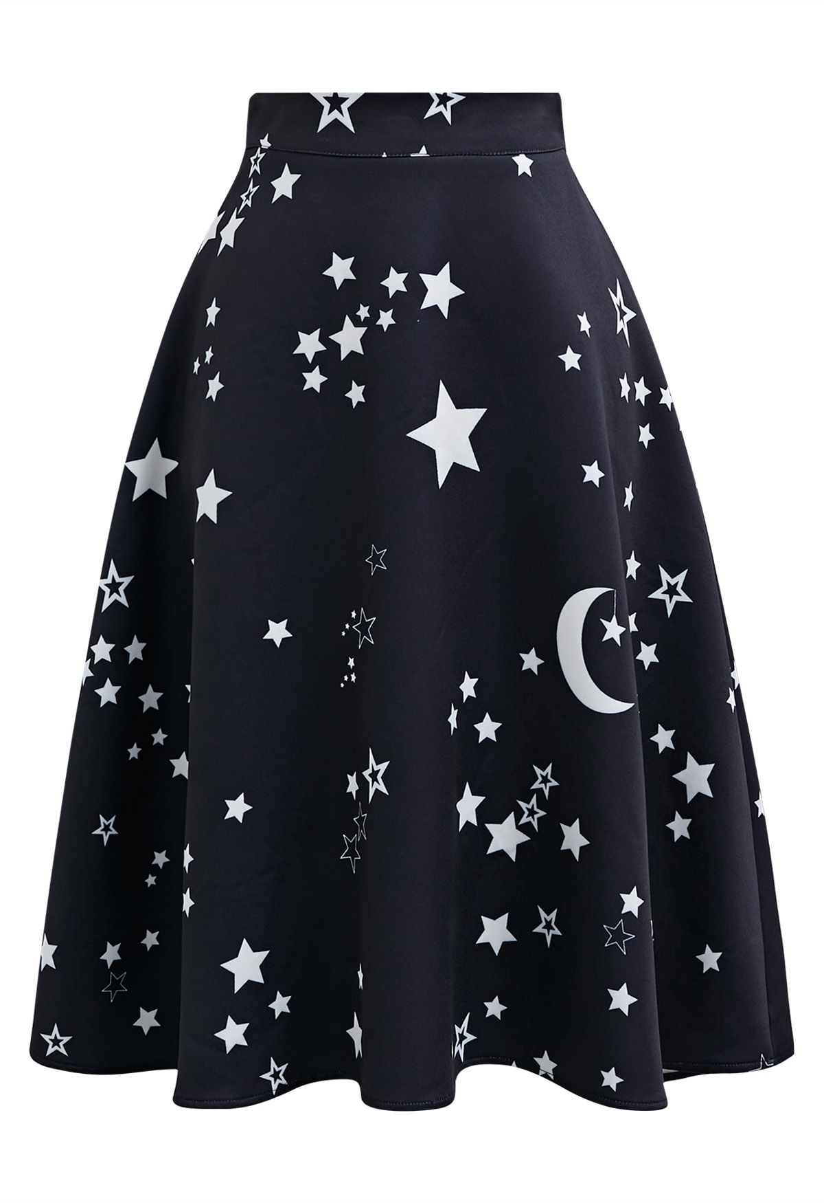 Falda midi con vuelo de luna y estrellas Nightfall