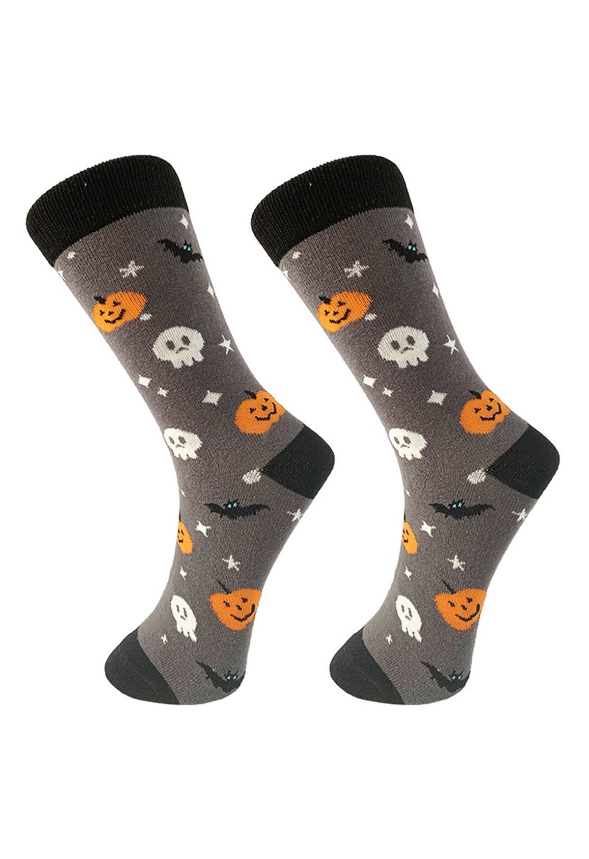 Calcetines de tripulación con forma de calabaza fantasma