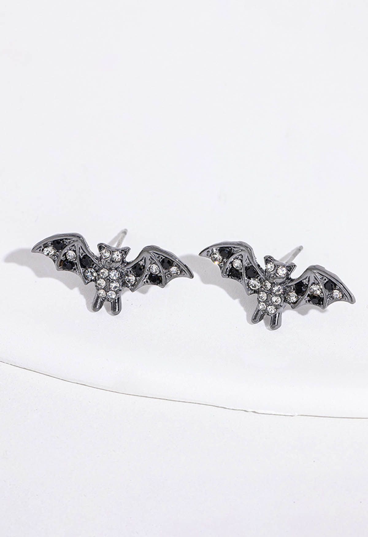 Pendientes de murciélago con diamantes de imitación